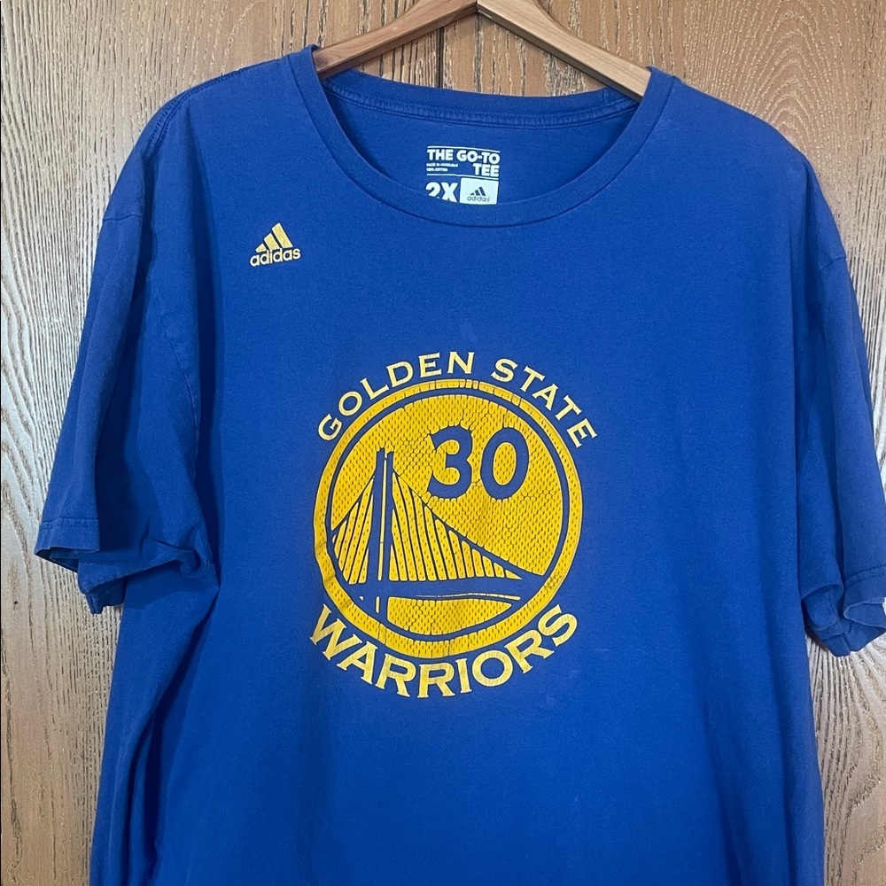 Adidas Blue Golden State Warriors Tee - Curry